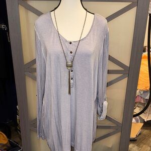 Soft Surroundings Lavender Button-Detail Tunic